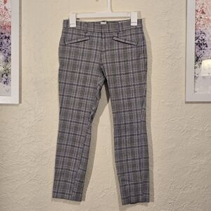 GAP Glen Plaid Ankle Pants Glen Check Cropped Bottoms Casual Retro Pinup Size 0